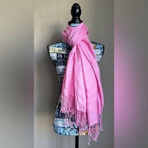 Pink lightweight scarf.